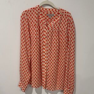 Banana Republic Red and Cream Polka Dot Blouse